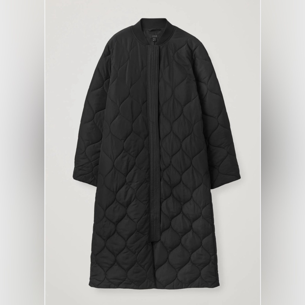 COS Quilted Coat Black Size XS
